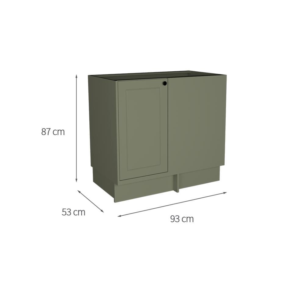 Balcão de Canto sem Tampo Évora 1 PT Verde Hill - 3