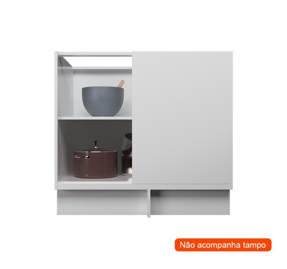 Balcão de Canto sem Tampo Évora 1 PT Branco Ártico - 2