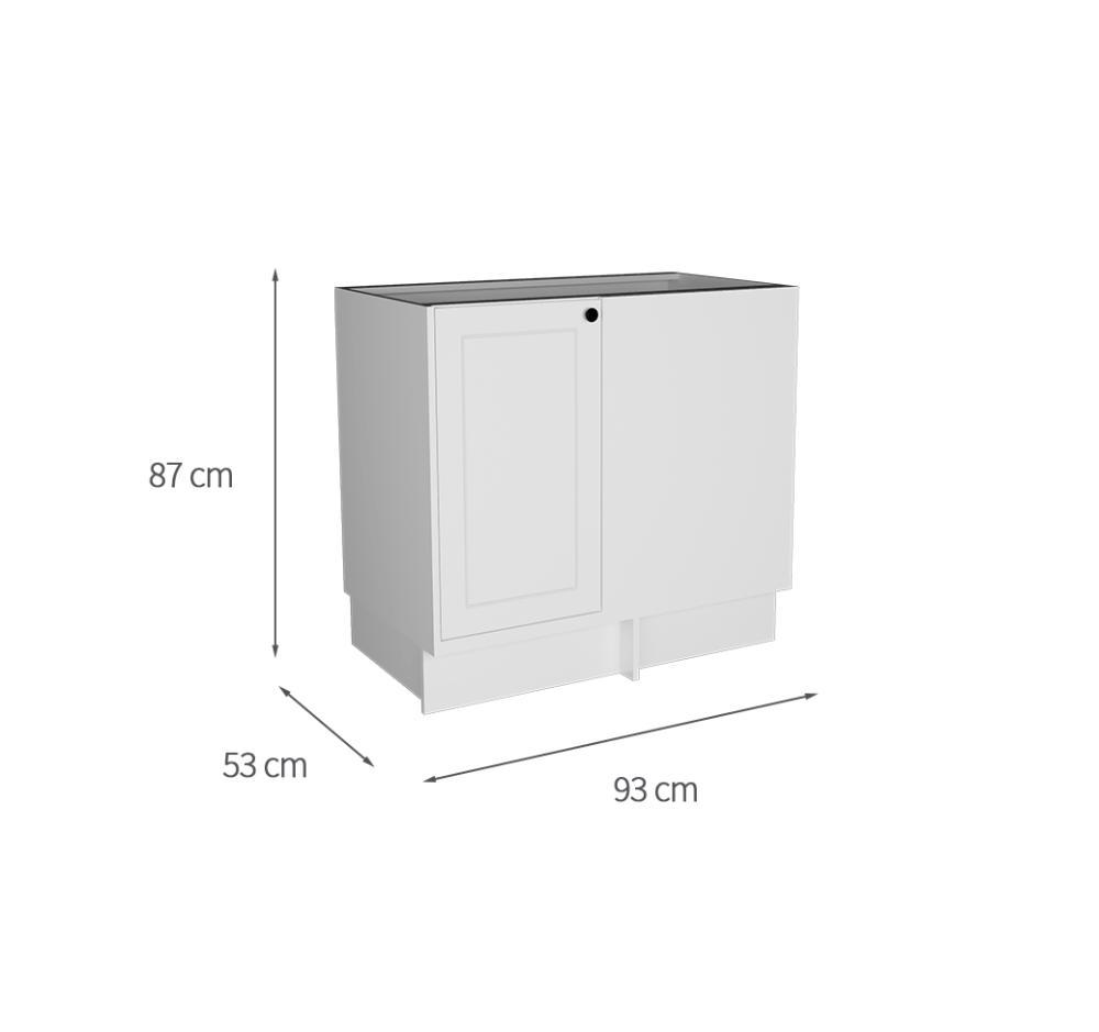 Balcão de Canto sem Tampo Évora 1 PT Branco Ártico - 3