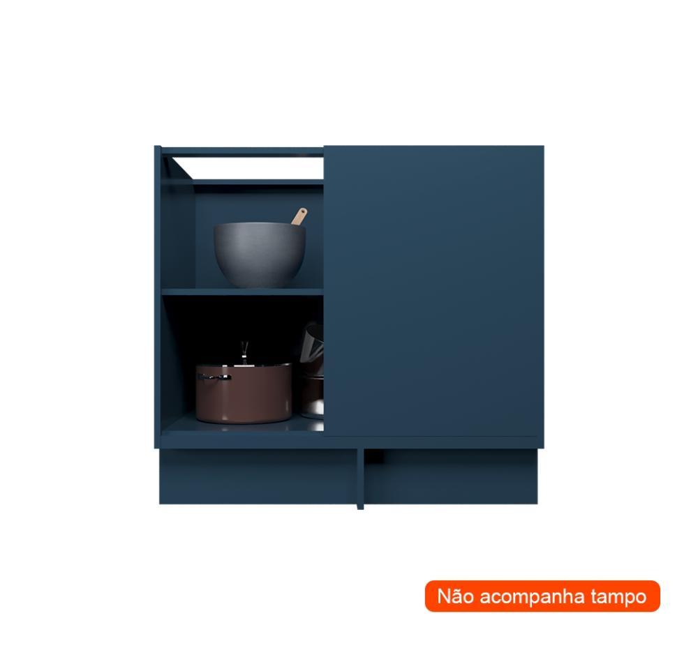 Balcão de Canto sem Tampo Évora 1 PT Azul Orion - 2