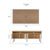 Conjunto de Rack Liberty com Painel para TV até 75 Polegadas Nevada Carvalho e Off White - 3