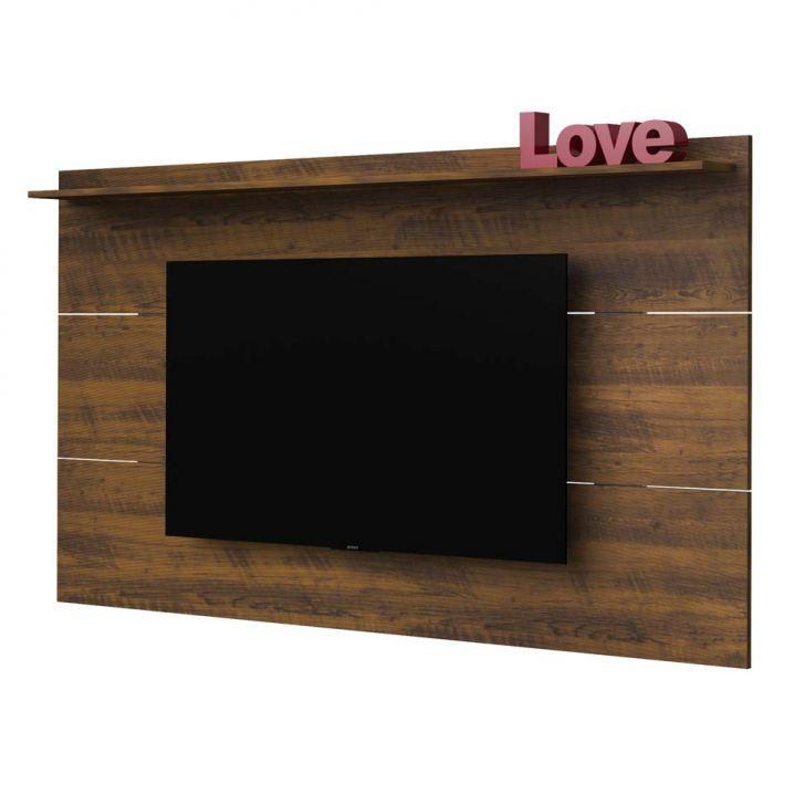 Conjunto de Rack Charlotte 2 PT com Painel para TV até 42 Polegadas Slim Pinho e Off White - 4