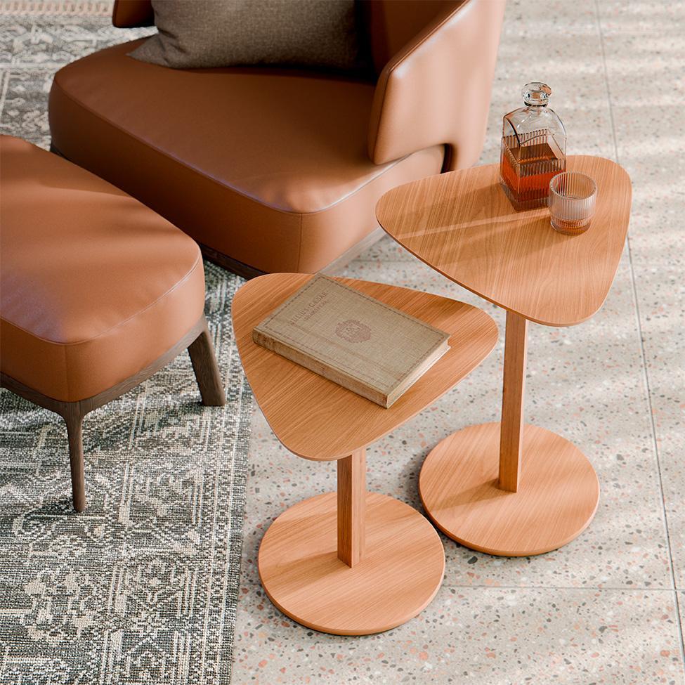 Conjunto com 2 Mesas Laterais Paris Nature - 2