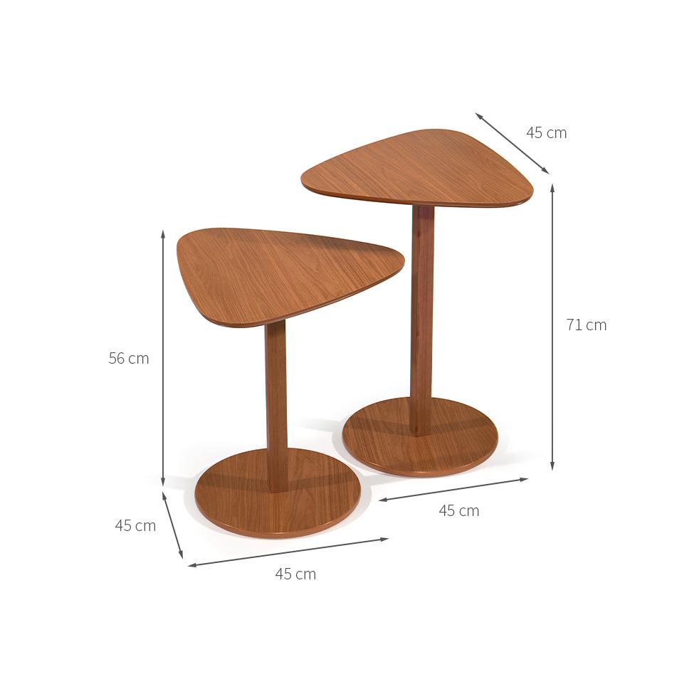 Conjunto com 2 Mesas Laterais Paris Nature - 3