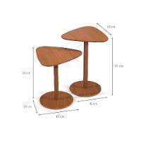 Conjunto com 2 Mesas Laterais Paris Nature - 3