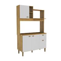 Cozinha Compacta Azaléia 4 PT 1 GV Mel e Branco - 5