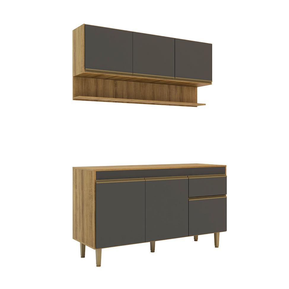 Cozinha Compacta New York 5 PT 1 GV Mel e Grafite - 5