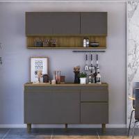 Cozinha Compacta New York 5 PT 1 GV Mel e Grafite - 1