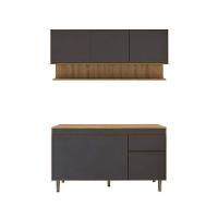 Cozinha Compacta New York 5 PT 1 GV Mel e Grafite - 2