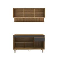 Cozinha Compacta New York 5 PT 1 GV Mel e Grafite