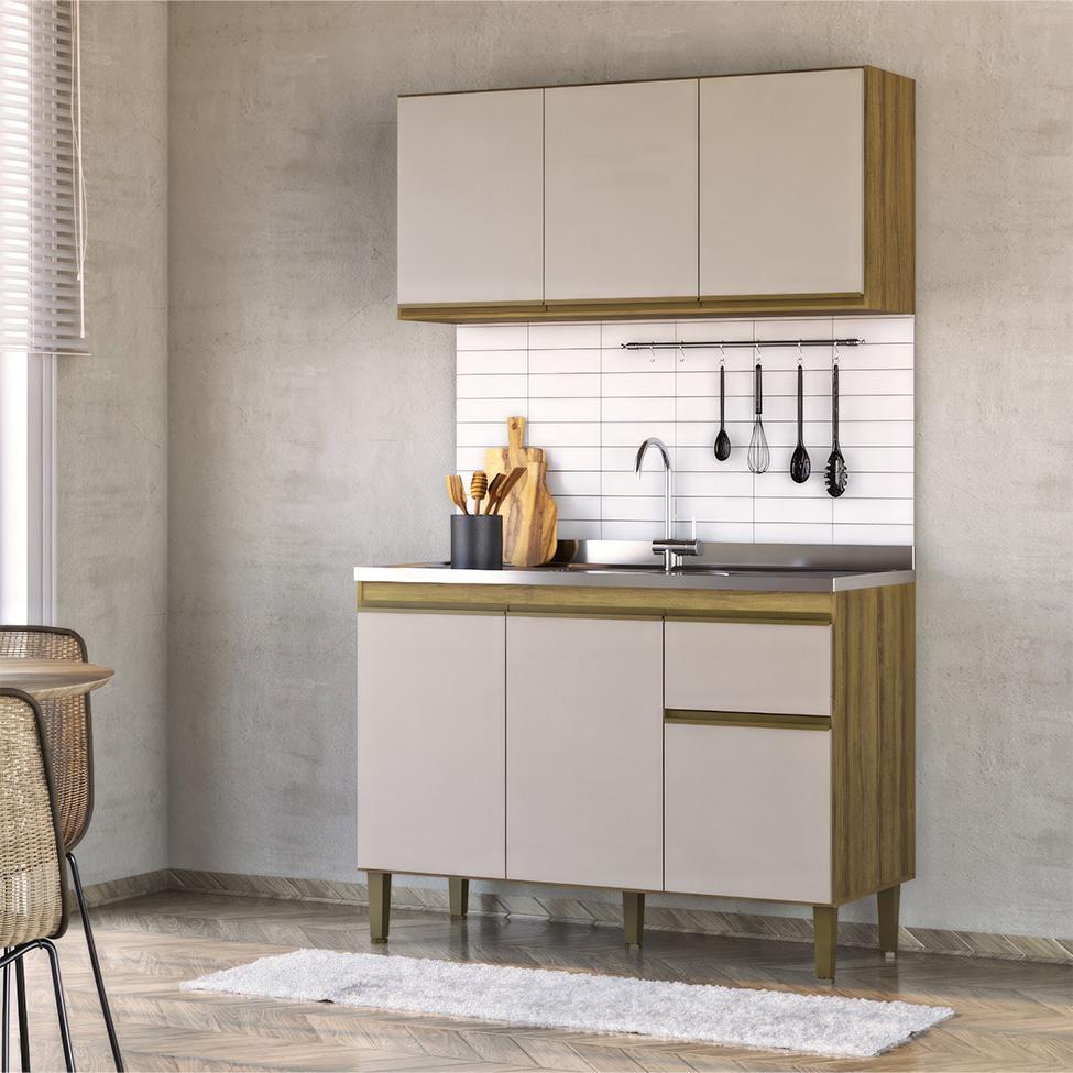 Cozinha Compacta Margarida 6 PT 1 GV Mel e Arenas - 1