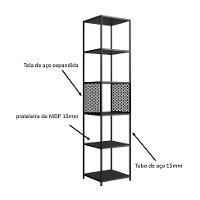 Conjunto para Sala de Estar Paricel com Rack 1 GV e Estante 40cm Preto - 5