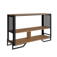 Conjunto para Sala de Estar Paricel com Aparador, Estante 40cm e Estante 77cm Preto e Mel