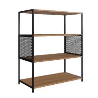 Conjunto para Sala de Estar Paricel com Aparador, Estante 40cm e Estante 77cm Preto e Mel - 6