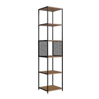 Conjunto para Sala de Estar Paricel com Aparador, Estante 40cm e Estante 77cm Preto e Mel - 8