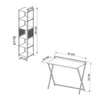 Conjunto para Escritório Paricel com Escrivaninha Dobrável e Estante 40cm Preto e Mel - 3