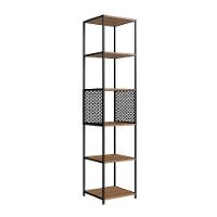 Conjunto para Escritório Paricel com Escrivaninha Dobrável e Estante 40cm Preto e Mel