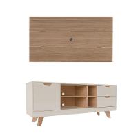 Conjunto de Rack Michigan com Painel para TV até 75 Polegadas Nevada Carvalho e Off White - 2