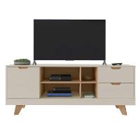 Conjunto de Rack Michigan com Painel para TV até 75 Polegadas Nevada Carvalho e Off White - 6