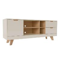 Conjunto de Rack Michigan com Painel para TV até 75 Polegadas Nevada Carvalho e Off White - 7