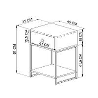 Conjunto com 2 Mesas de Cabeceira Paricel 2 GV Mel e Grafite - 3