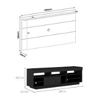 Conjunto de Rack Treviso com Painel para TV 55 Polegadas Slim Preto - 3