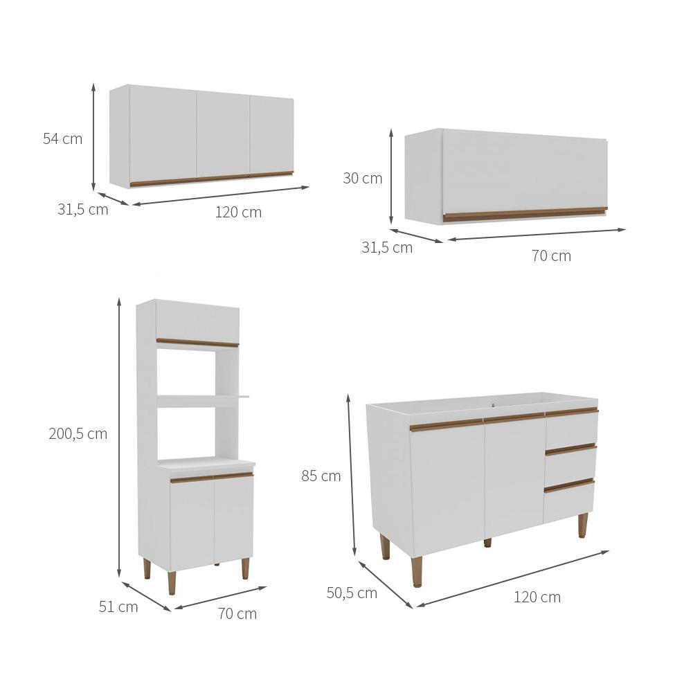 Cozinha Completa Margarida 9 PT 3 GV Branca - 4