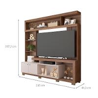Estante para Home Theater e TV até 70 Polegadas 2 PT Nogueira e Off White - 3