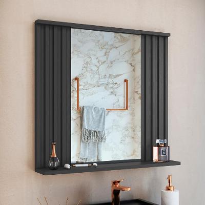 Espelho de Banheiro Retangular Luiza Grafite