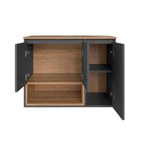 Gabinete de Banheiro Cecília 3 PT Grafite e Mel - 2