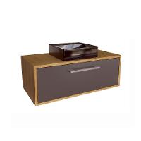 Gabinete de Banheiro com Cuba Alice II 1 PT Mel e Grafite - 2