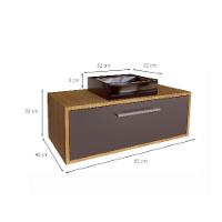 Gabinete de Banheiro com Cuba Alice II 1 PT Mel e Grafite - 3