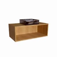 Gabinete de Banheiro com Cuba Alice II 1 PT Mel e Grafite