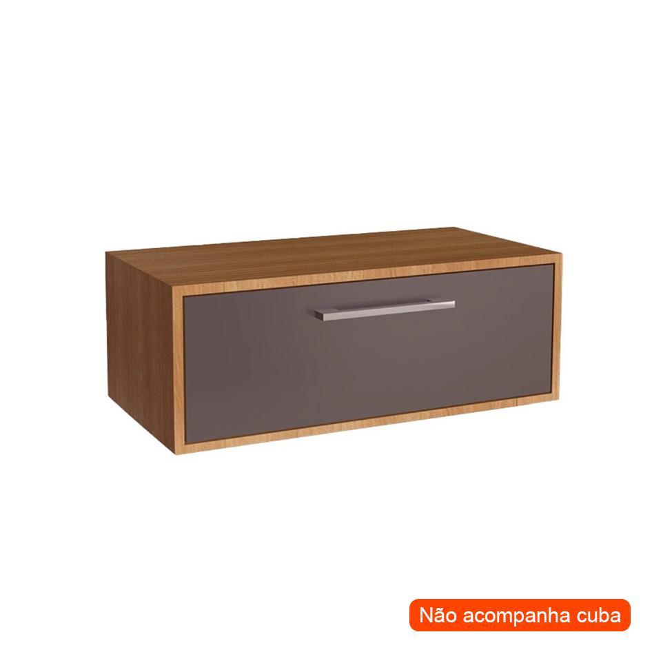 Gabinete de Banheiro Alice 1 PT Mel e Grafite - 2