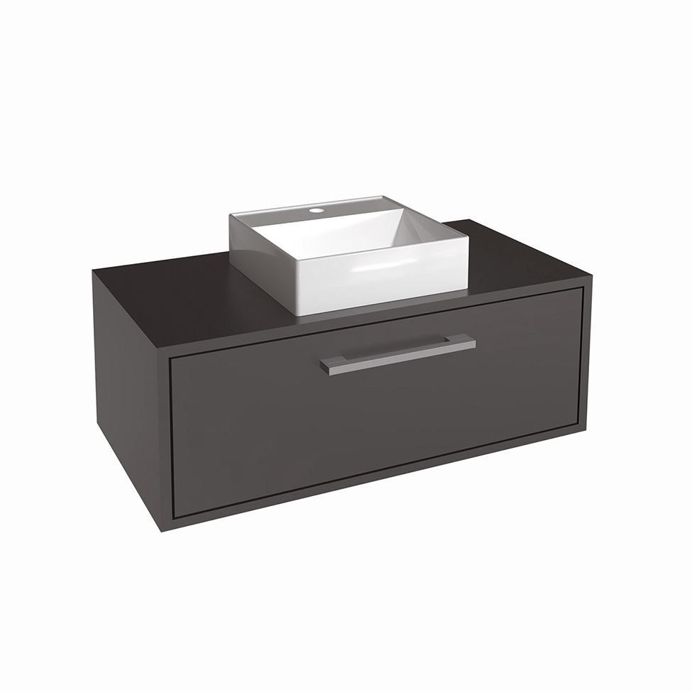 Gabinete de Banheiro com Cuba Alice I 1 PT Grafite - 2