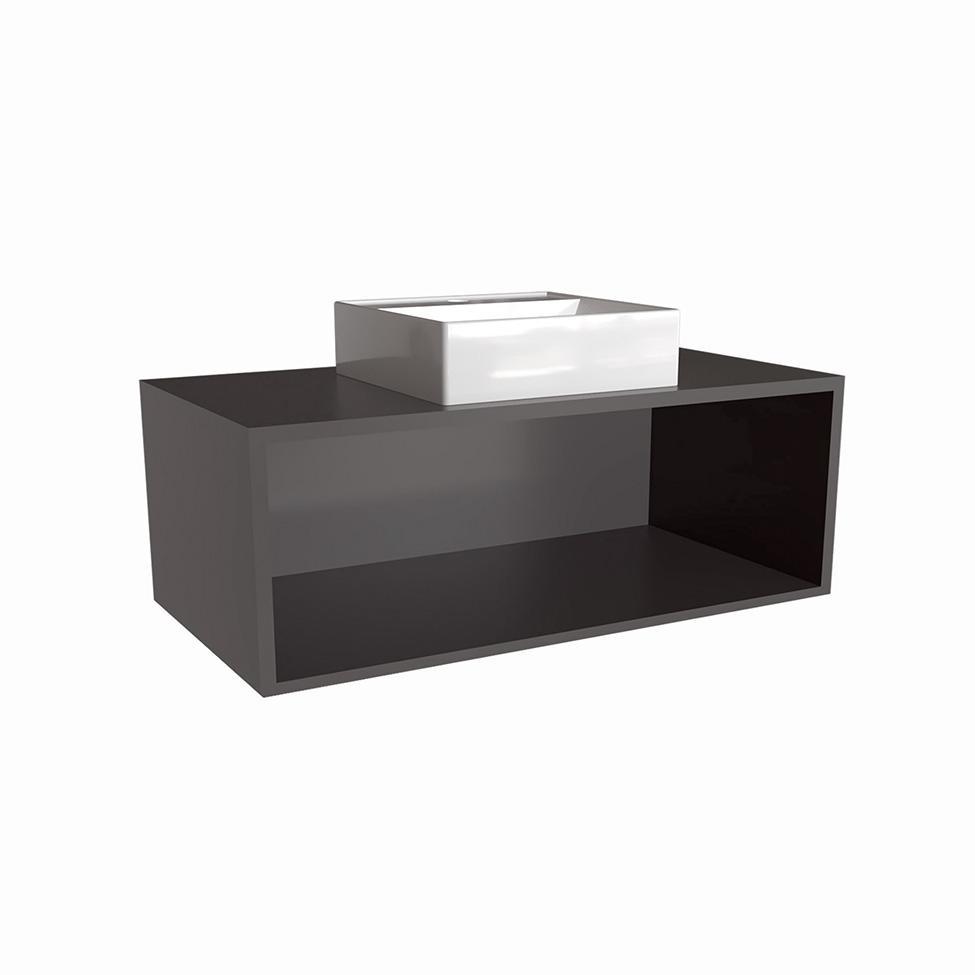 Gabinete de Banheiro com Cuba Alice I 1 PT Grafite - 4