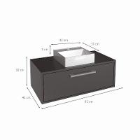 Gabinete de Banheiro com Cuba Alice I 1 PT Grafite - 3