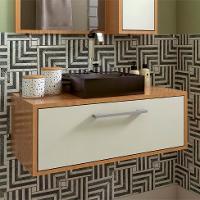 Gabinete de Banheiro com Cuba Alice II 1 PT Mel e Arenas - 1