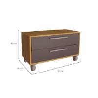 Gabinete de Banheiro Alice 2 GV Mel e Grafite - 3