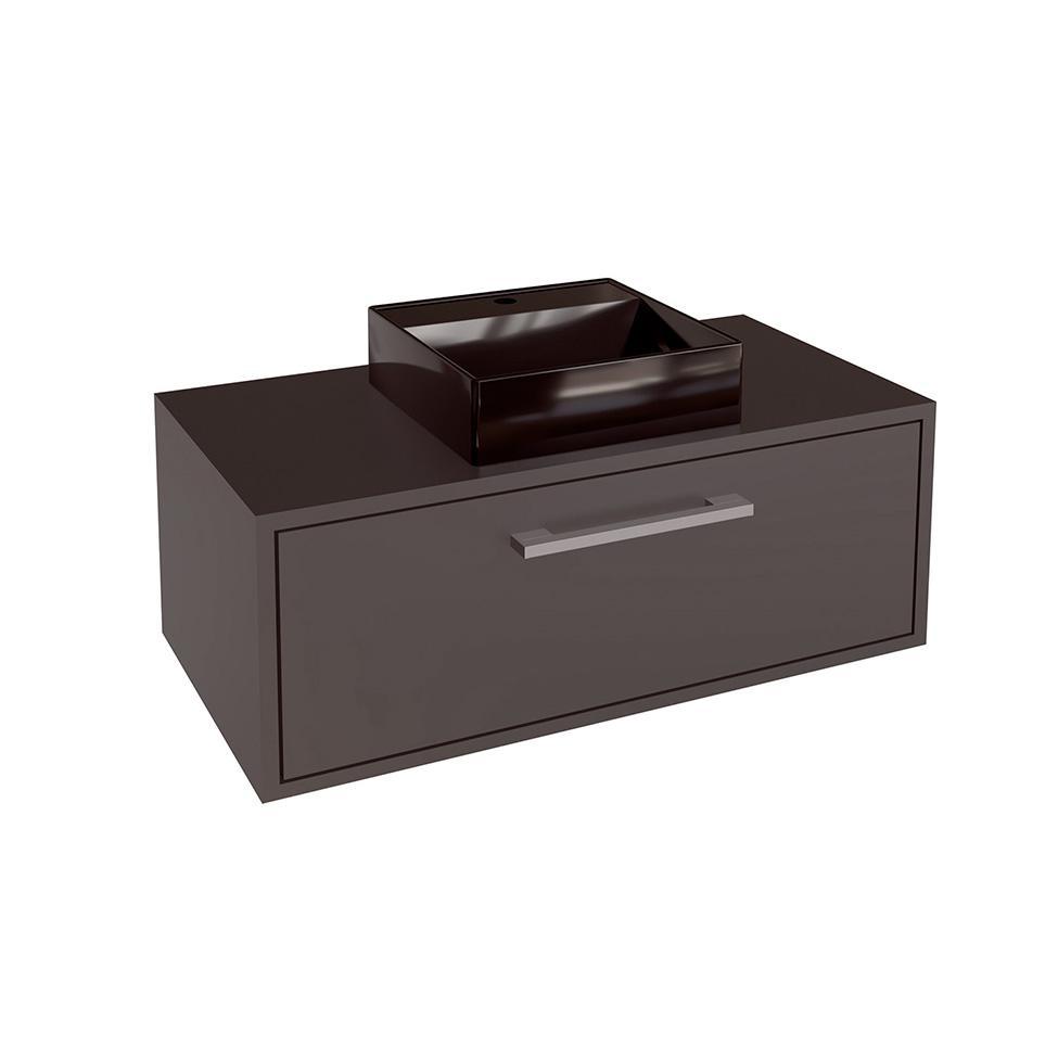 Gabinete de Banheiro com Cuba Alice II 1 PT Grafite - 2