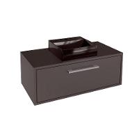 Gabinete de Banheiro com Cuba Alice II 1 PT Grafite - 2