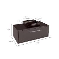 Gabinete de Banheiro com Cuba Alice II 1 PT Grafite - 3