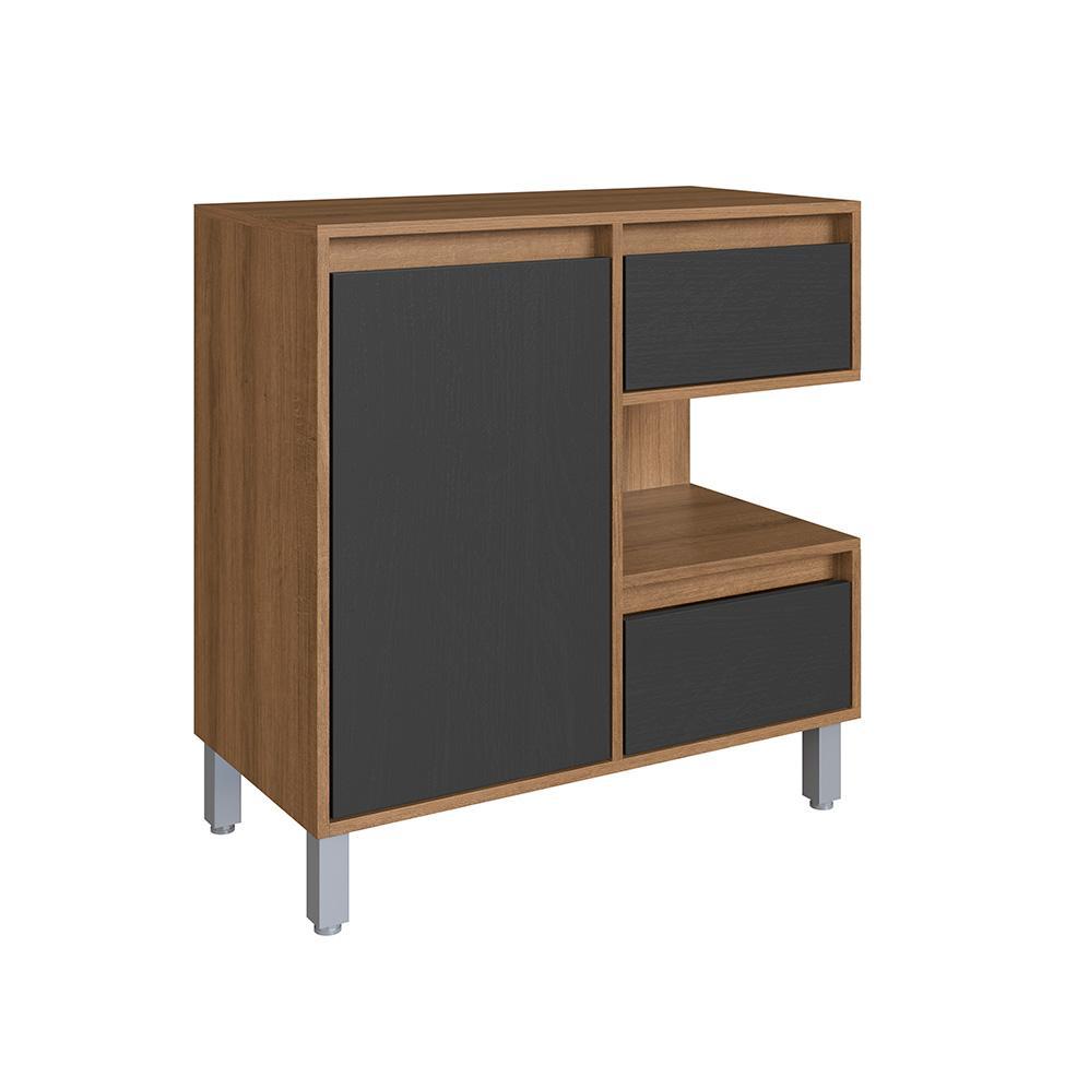 Gabinete de Banheiro Paula 1 PT 2 GV Mel e Grafite - 4