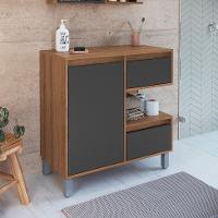 Gabinete de Banheiro Paula 1 PT 2 GV Mel e Grafite - 1