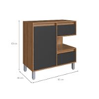 Gabinete de Banheiro Paula 1 PT 2 GV Mel e Grafite - 3