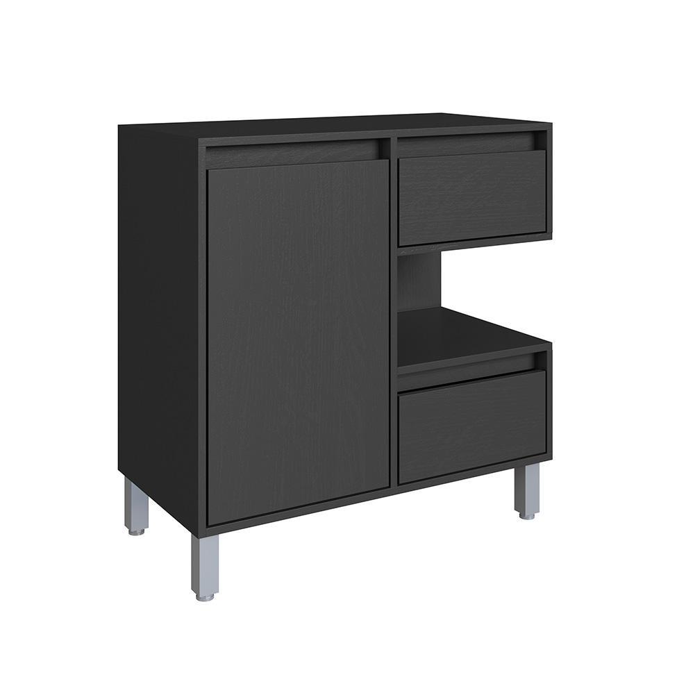 Gabinete de Banheiro Paula 1 PT 2 GV Grafite - 4