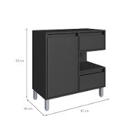 Gabinete de Banheiro Paula 1 PT 2 GV Grafite - 3