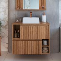 Gabinete de Banheiro com Cuba Luiza I 2 PT Mel - 1