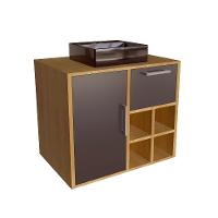 Gabinete de Banheiro com Cuba Eduarda II 1 PT 1 GV Mel e Grafite - 2