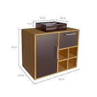 Gabinete de Banheiro com Cuba Eduarda II 1 PT 1 GV Mel e Grafite - 3